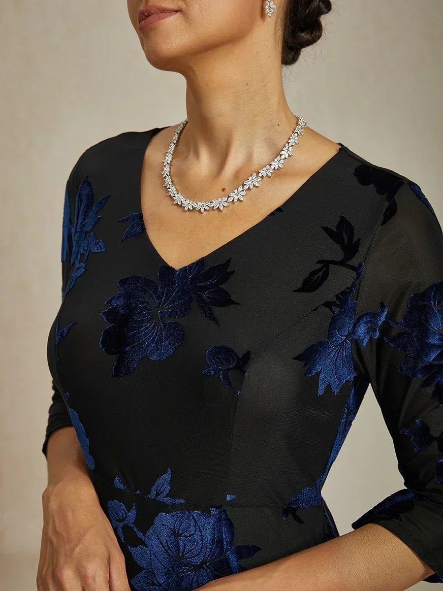 Floral A-Line Dress with Flutter Sleeves