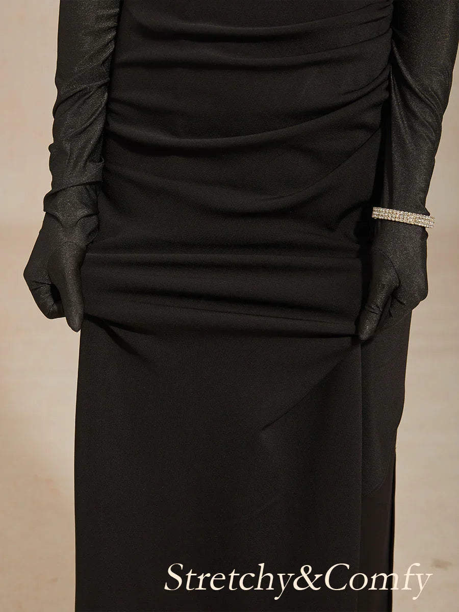 Sleeveless Matte Satin Dress with Lace Detail