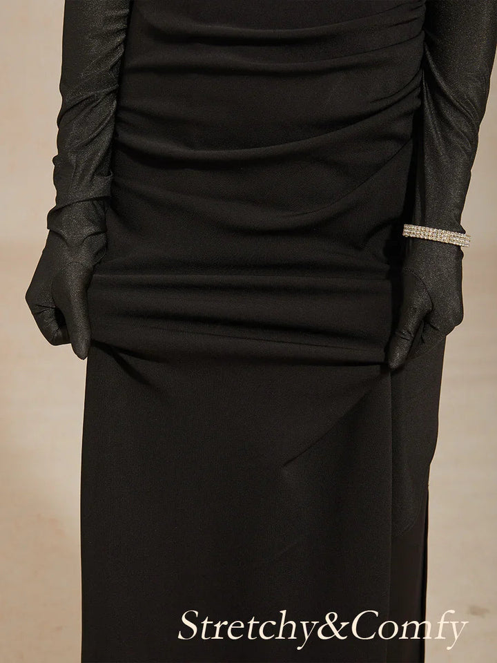 Sleeveless Matte Satin Dress with Lace Detail