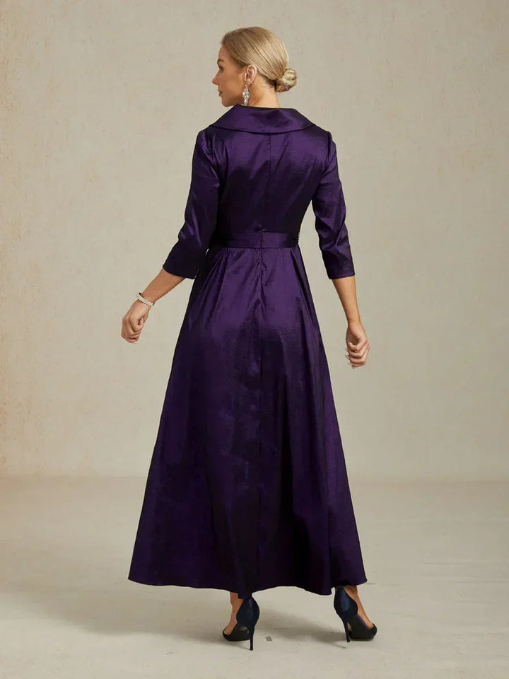 Stretch Taffeta Cocktail Dress with Tie Belt