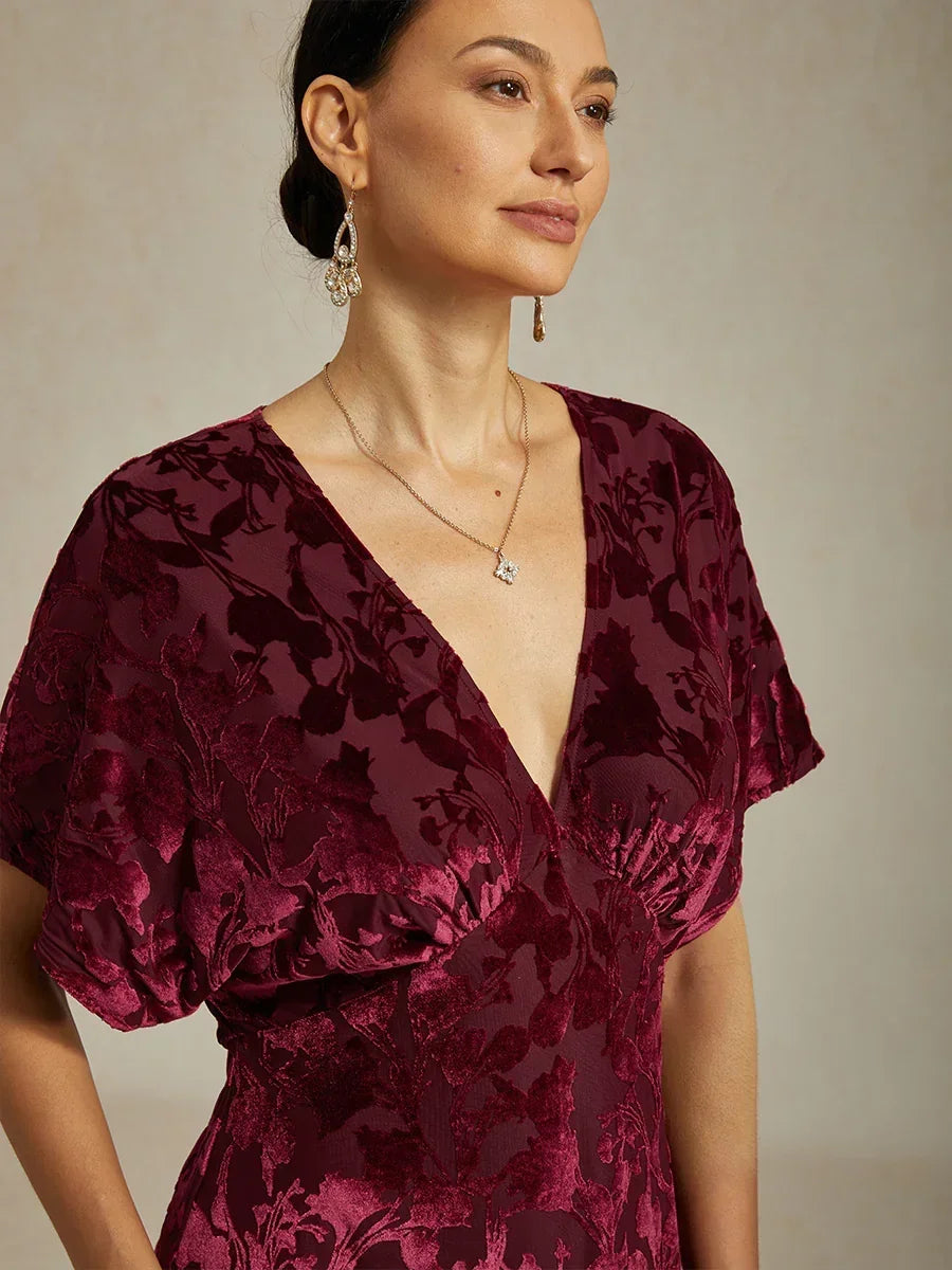 V-Neck Floral Maxi Dress