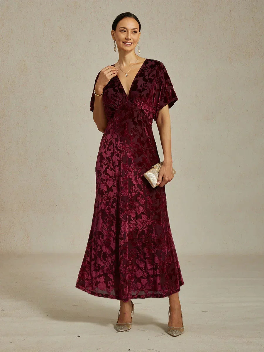 V-Neck Floral Maxi Dress