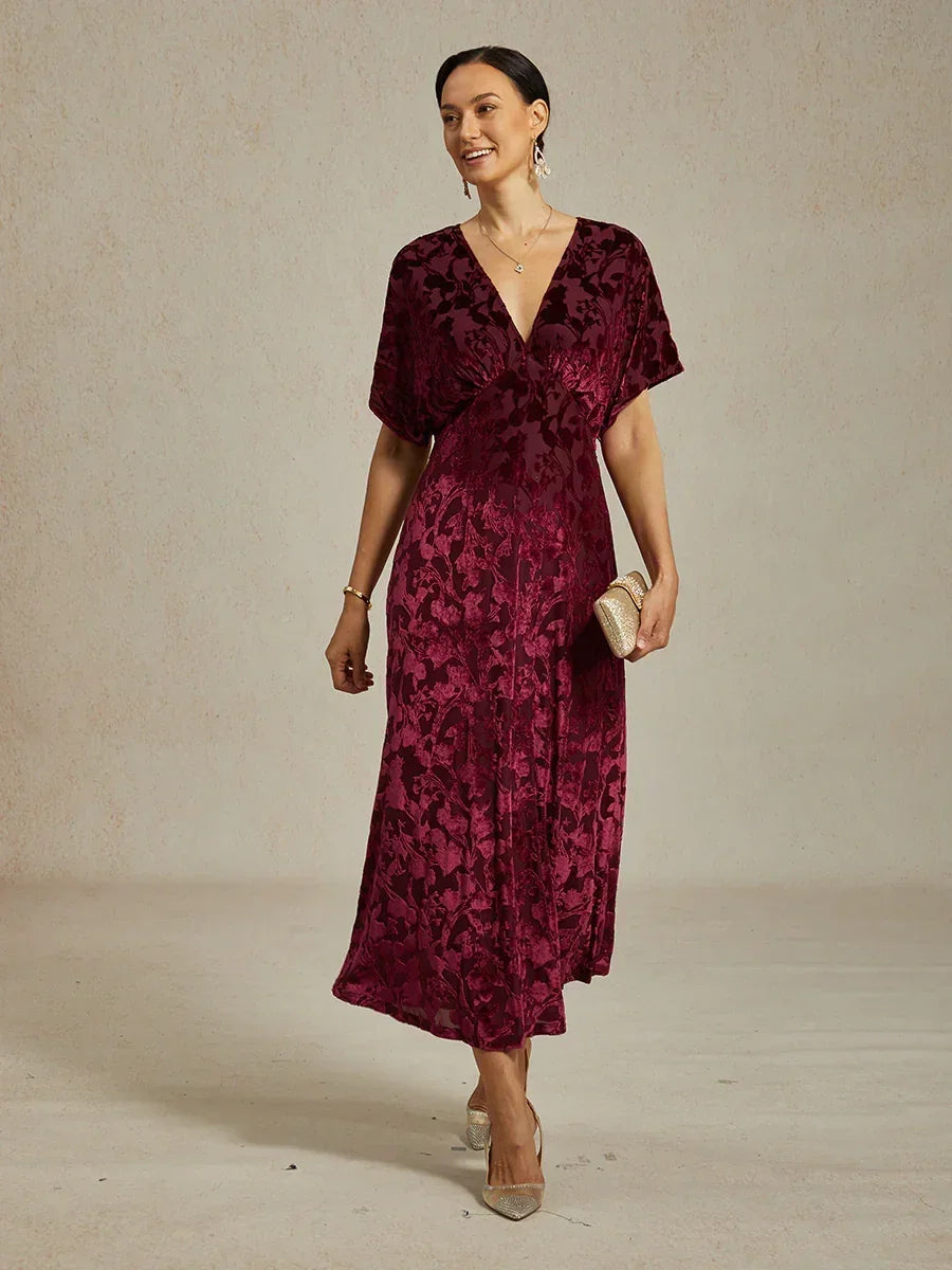 V-Neck Floral Maxi Dress
