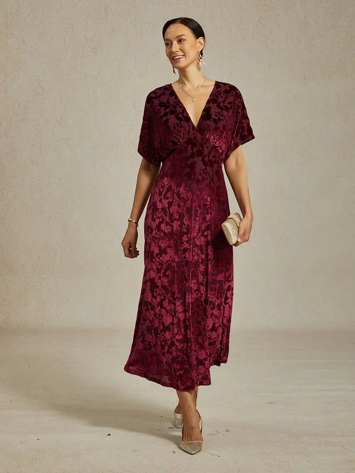 V-Neck Floral Maxi Dress