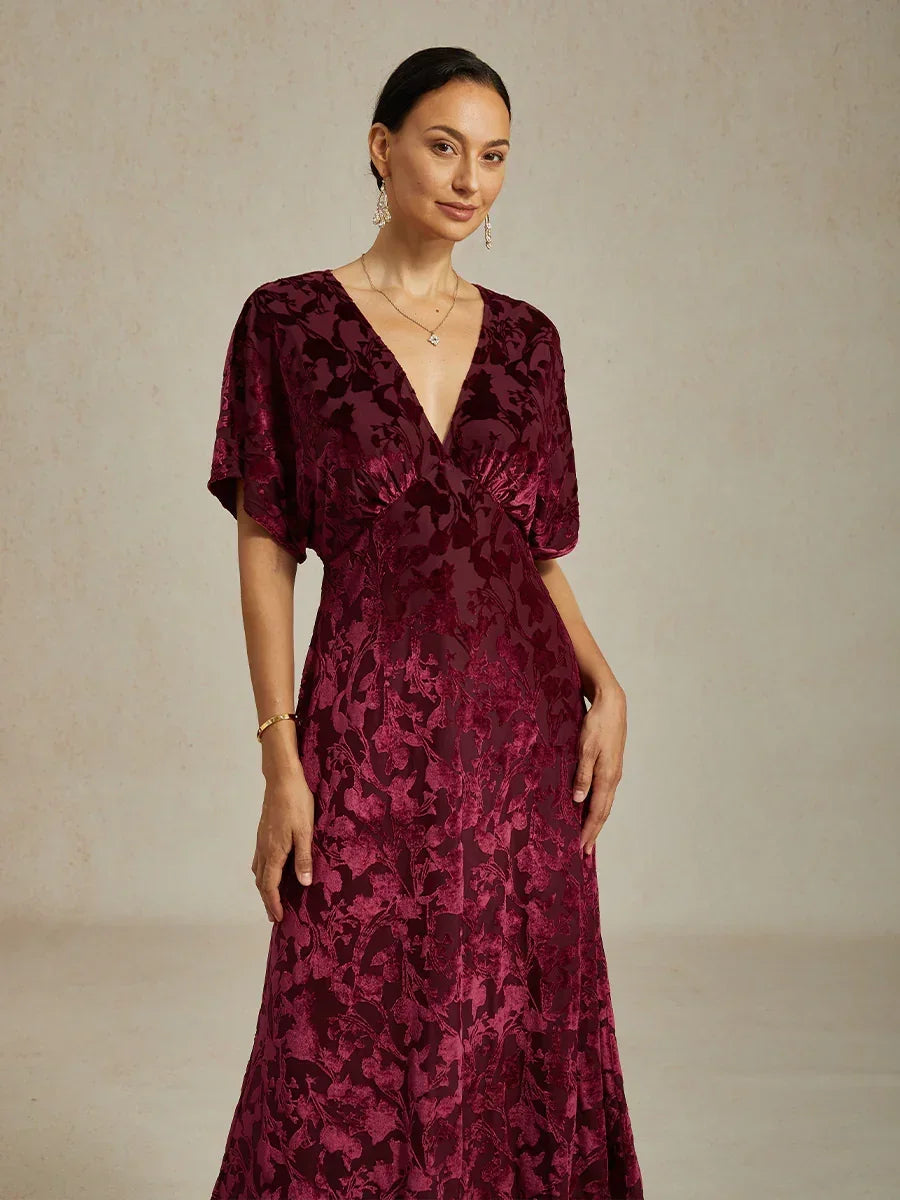 V-Neck Floral Maxi Dress