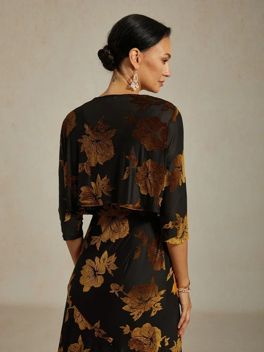 Floral Stretch 3/4 Sleeve Shrug