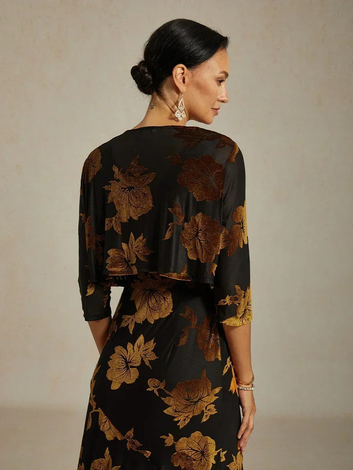 Floral Stretch 3/4 Sleeve Shrug