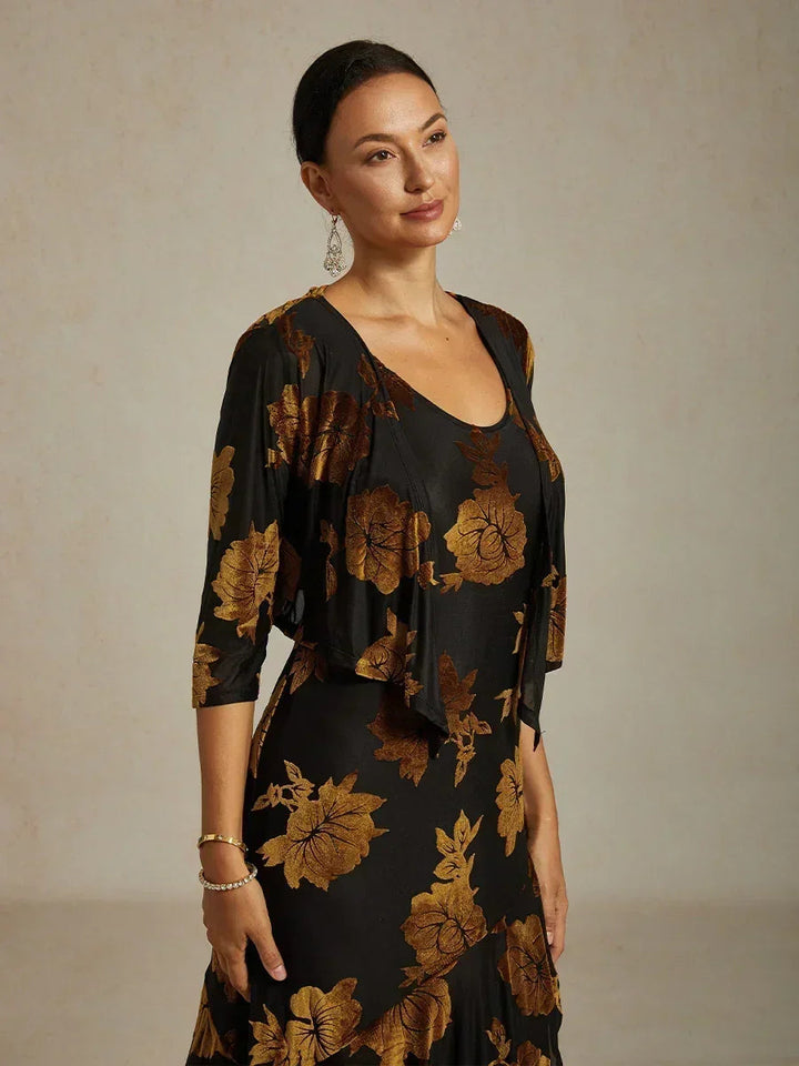 Floral Stretch 3/4 Sleeve Shrug