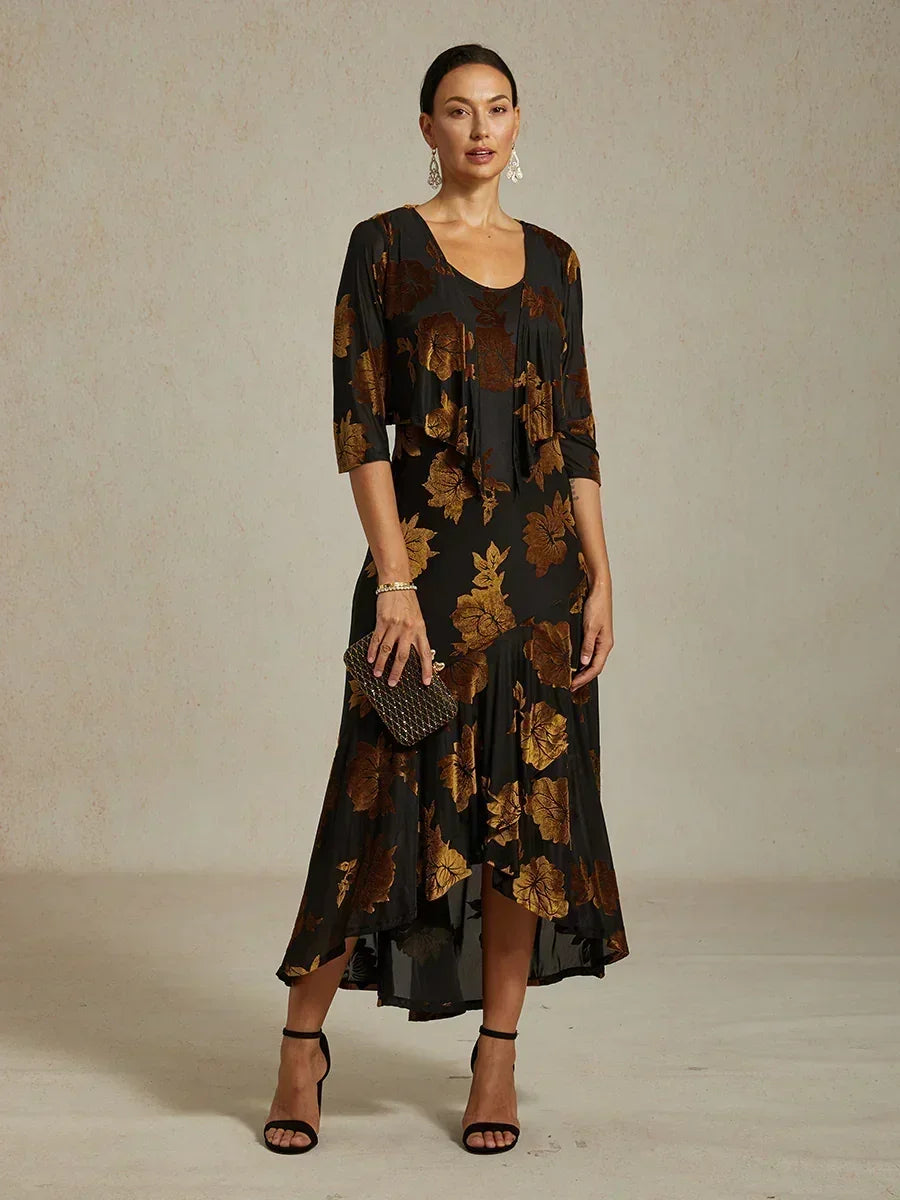 Floral Stretch 3/4 Sleeve Shrug