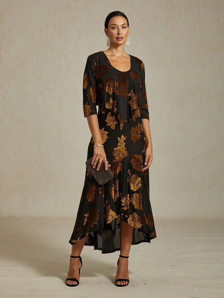 Floral Stretch 3/4 Sleeve Shrug