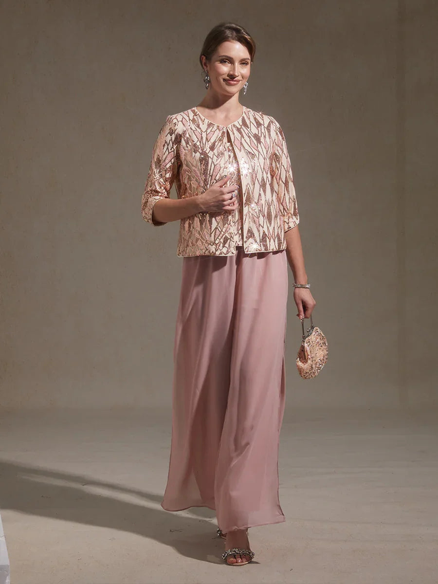 Sequin Beaded Mock Twinset Top