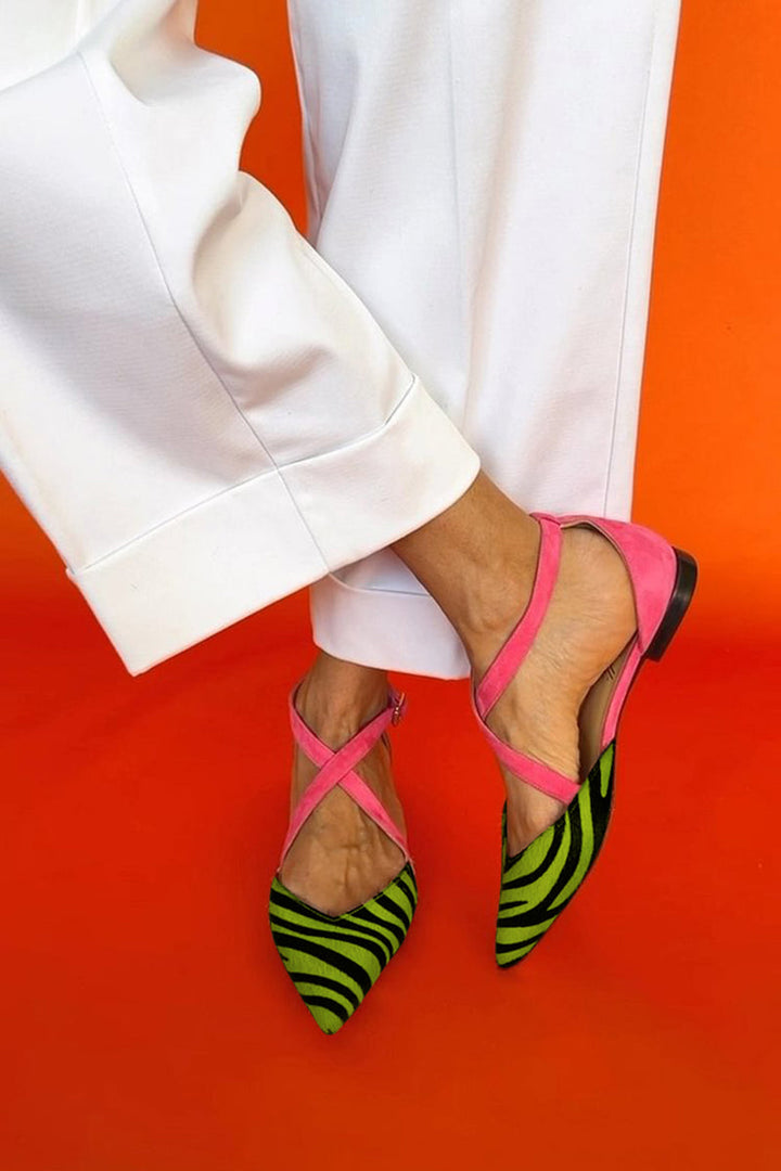 ZORINNE | ZEBRA FLAT SANDALS