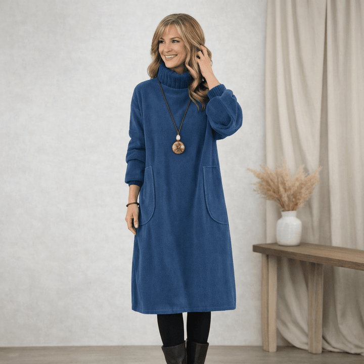 Barbara | Cozy Turtleneck Midi Dress