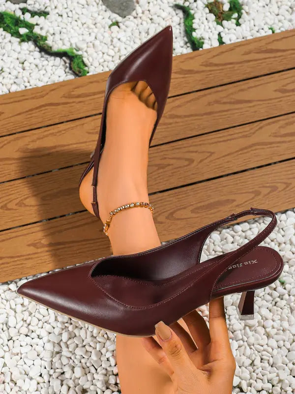 LANA | PU LEATHER SLINGBACK HEELS