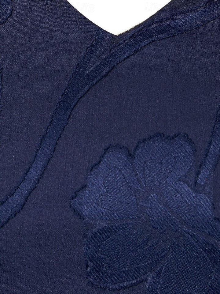 Ruffle Flutter Lace Midi Dress with Pockets