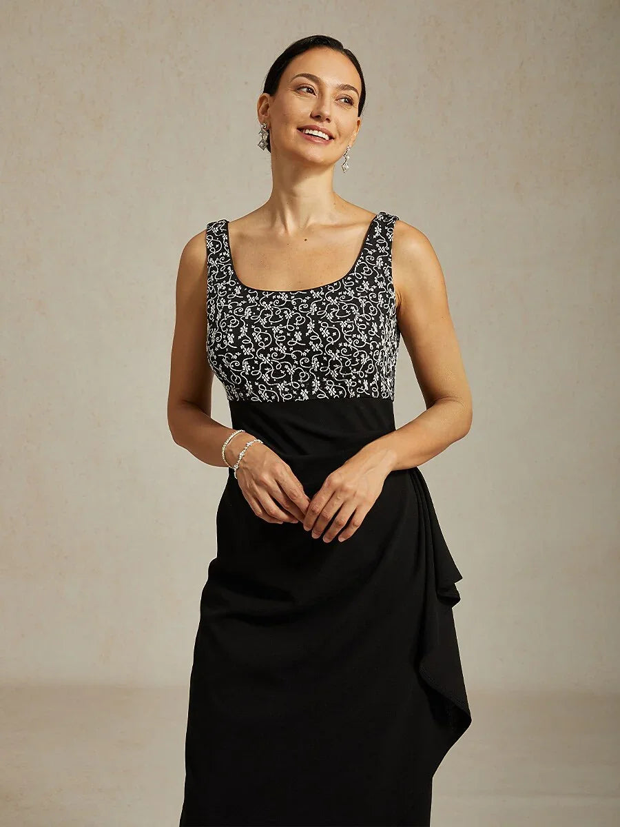 Jacquard Ruffle Ankle Length Jacket Dress