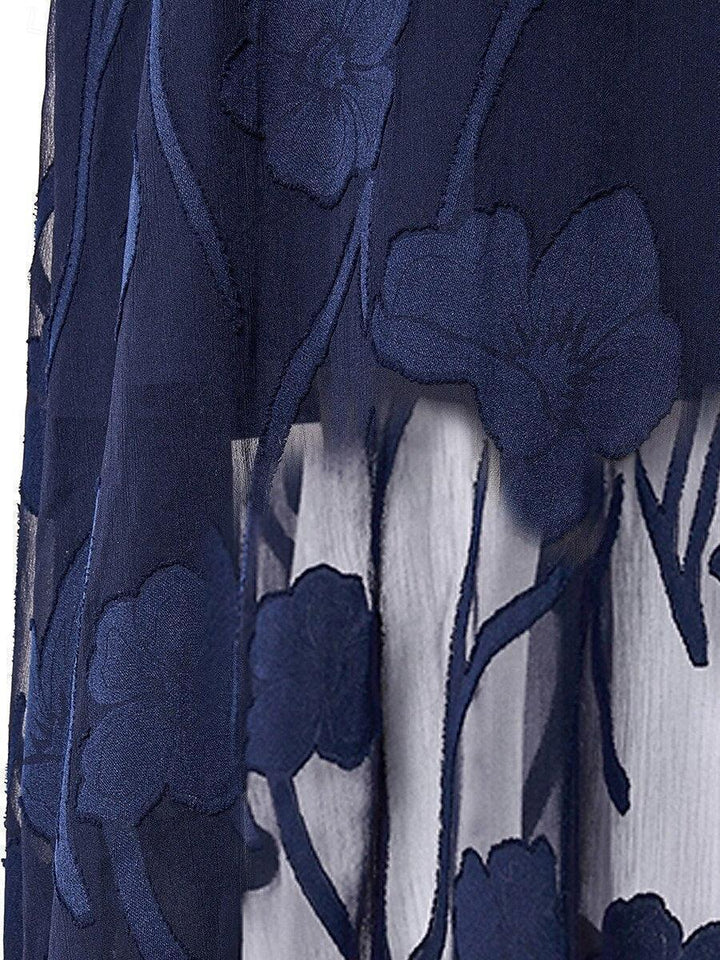 Ruffle Flutter Lace Midi Dress with Pockets