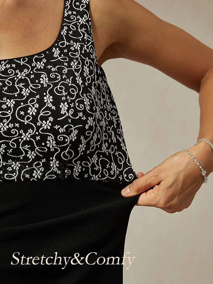 Jacquard Ruffle Ankle Length Jacket Dress