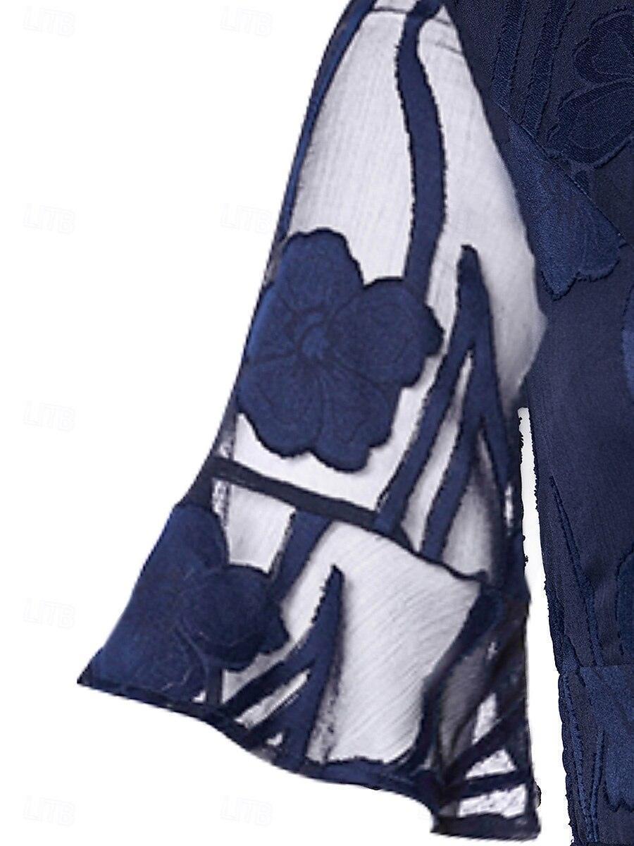 Ruffle Flutter Lace Midi Dress with Pockets