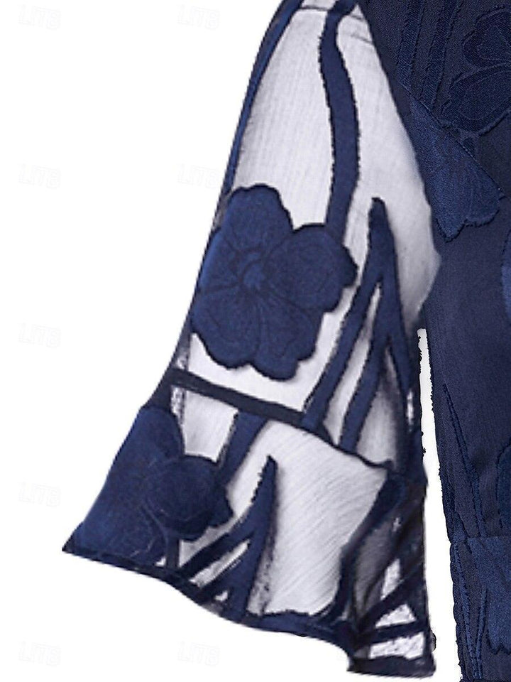 Ruffle Flutter Lace Midi Dress with Pockets