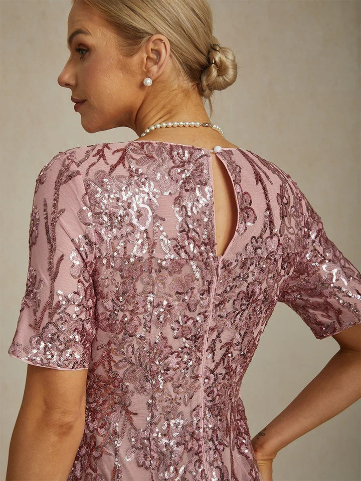 Elegant V-Neck Sequin Short Dress